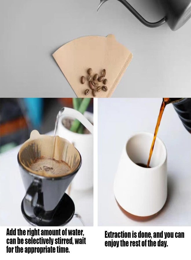 Motroce 200 Pcs #4 Cone Coffee Filter, Disposable Natural Paper Filters 8-12 cup, Recyclable & Smoother Flavor Food-Grade Wood Pulp Reduce Environmental Impact(U104) - Image 5