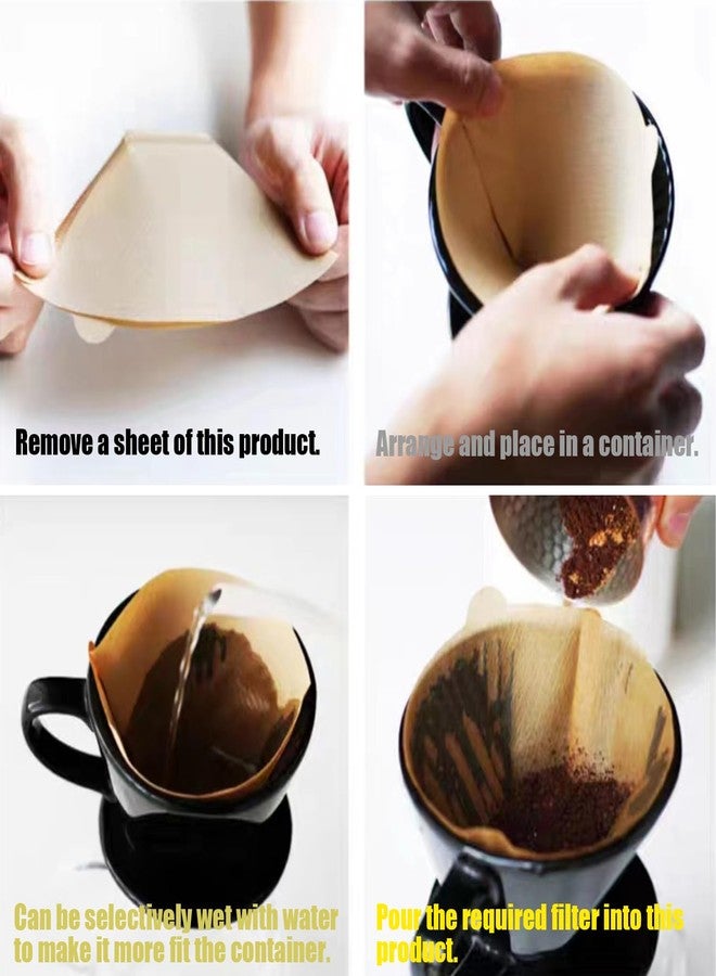 Motroce 200 Pcs #4 Cone Coffee Filter, Disposable Natural Paper Filters 8-12 cup, Recyclable & Smoother Flavor Food-Grade Wood Pulp Reduce Environmental Impact(U104) - Image 4