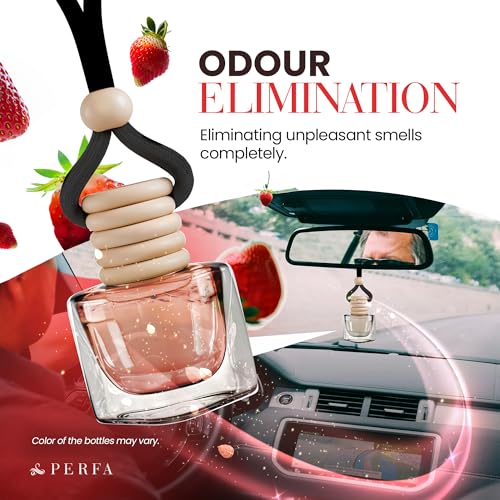 Perfa Strawberry Vanilla Car Air Freshener | Hanging Car Freshener with Vent Clip | Long Lasting, Slow-Release Aroma Technology, Adjustable Scent Intensity | Scented Automotive Accessories by Perfa - Image 3