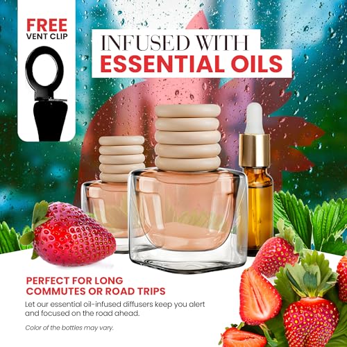 Perfa Strawberry Vanilla Car Air Freshener | Hanging Car Freshener with Vent Clip | Long Lasting, Slow-Release Aroma Technology, Adjustable Scent Intensity | Scented Automotive Accessories by Perfa - Image 4
