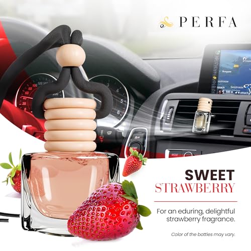 Perfa Strawberry Vanilla Car Air Freshener | Hanging Car Freshener with Vent Clip | Long Lasting, Slow-Release Aroma Technology, Adjustable Scent Intensity | Scented Automotive Accessories by Perfa - Image 2