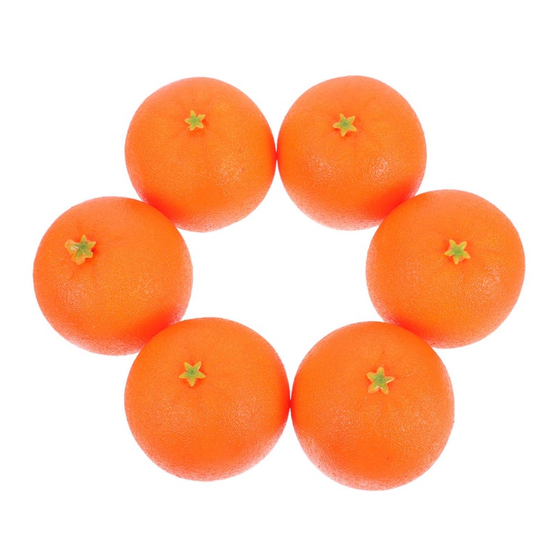 Realistic Artificial Orange Decor 6 Piece Set For Home Kitchen Display And Photo Props - Image 2