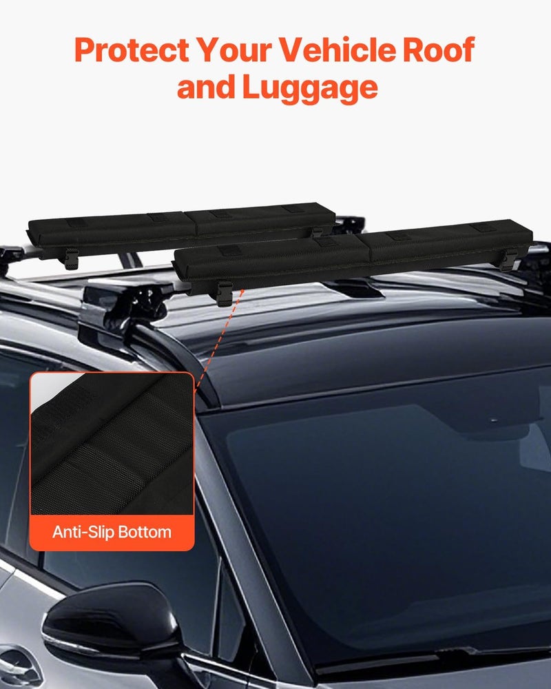 VEVOR Soft Roof Rack Pads, 30" Universal Car Roof Rack Pad for Various Crossbars, 176LBS Loading Luggage Kayak Carrier with 2 Tie Down Straps, 2 Quick Loop Straps & Storage Bag for SUP Canoe Snowboard Fault optimized construction - Image 5