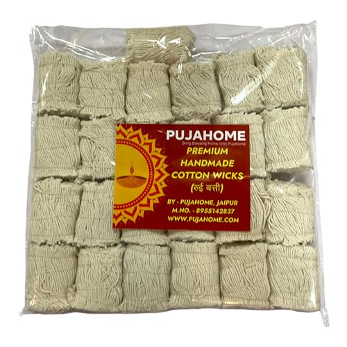 Pujahome Twisted Triple Thread Cotton Wicks | 1.25 Lakh Long Diya Batti for Pooja & Deepak | Long-Burning Wicks for Prayer, Festivals & Temple Use | Quality Handmade Puja Wicks - Image 3