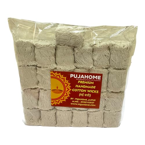 Pujahome Twisted Triple Thread Cotton Wicks | 1.25 Lakh Long Diya Batti for Pooja & Deepak | Long-Burning Wicks for Prayer, Festivals & Temple Use | Quality Handmade Puja Wicks - Image 2