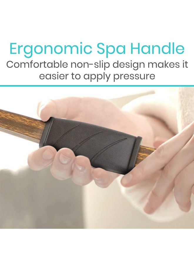 VIVE Loofah Back Scrubber By Vive Long Handled Exfoliating Bath & Shower Body Brush Luffa Sponge On A Stick W/String For Hook Men & Women (Loofah Brush Dark Wood) - Image 5