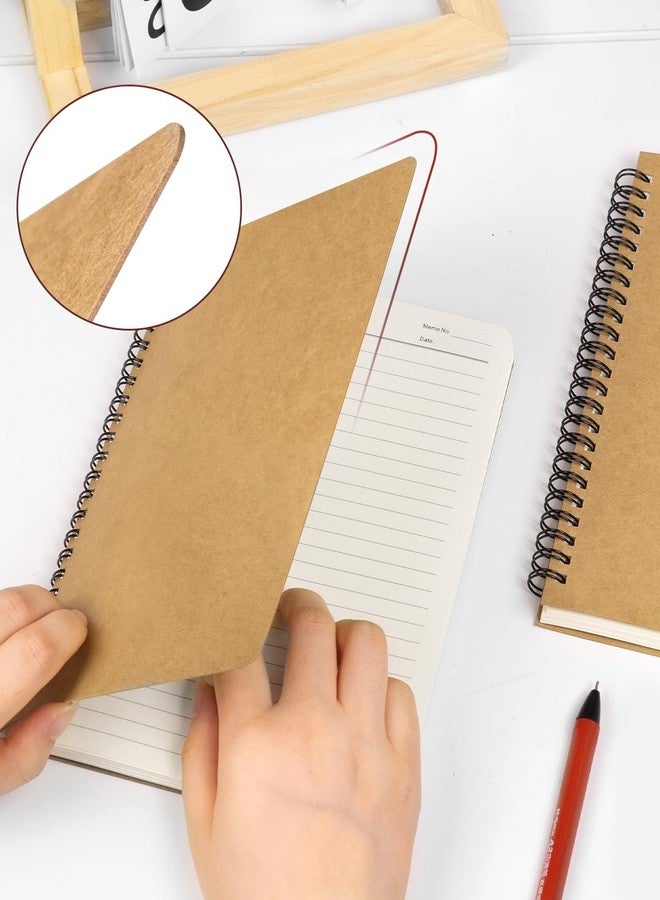 Dynta Spiral Notebooks A5 Lined 5Pcs College Ruled Journals Bulk Thick Paper for Work, Study, Notes Taking, Gifts 120 Pages/60 Sheets Kraft Brown - Image 4