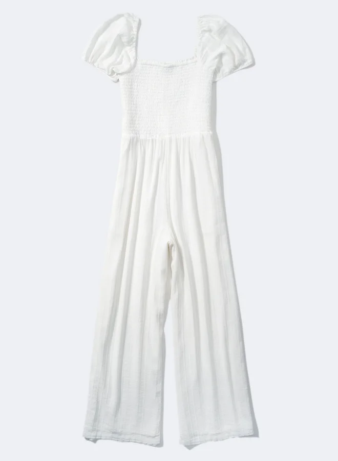 امريكان ايجل AE Smocked Puff-Sleeve Jumpsuit