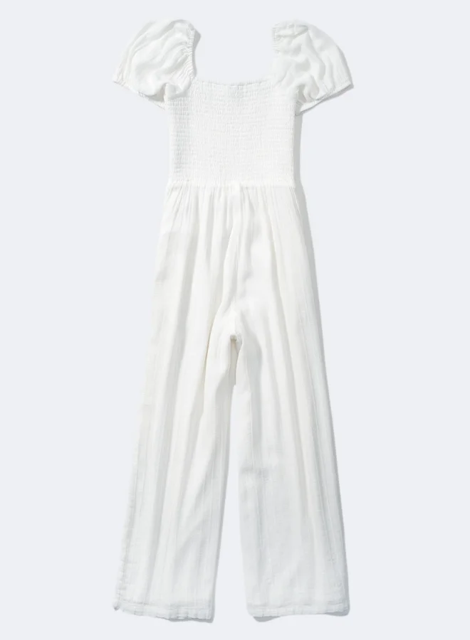 امريكان ايجل AE Smocked Puff-Sleeve Jumpsuit