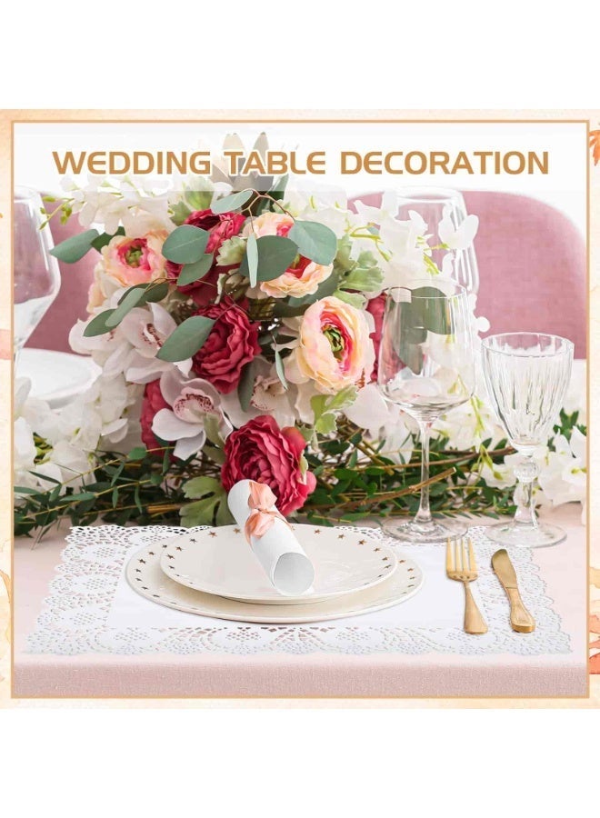 baytella 100PCS Rectangle Paper Doilies, 30×40cm White Lace Placemats, Disposable Greaseproof Paper Mats for Wedding, Birthday, Cakes, Desserts & Table Decoration - Image 5