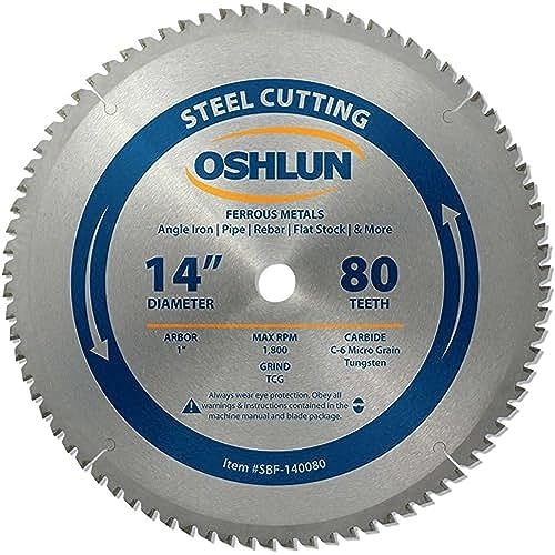 Oshlun SBF-140080 14-Inch 80 Tooth TCG Saw Blade with 1-Inch Arbor for Mild Steel and Ferrous Metals - Image 1