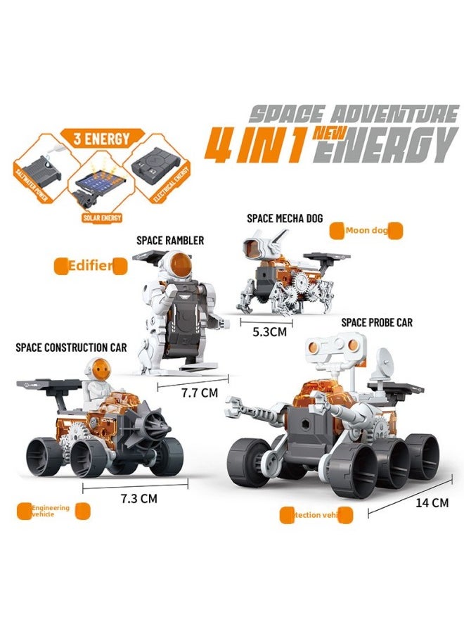 STEAM Assembled Science And Education Solar Toy Engineering Vehicle Salt Water Mechanical Power Student Science And Technology Small Production-Specifications:3 Power Modes [space Walker] [45pcs]