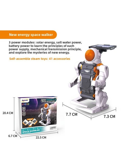 STEAM Assembled Science And Education Solar Toy Engineering Vehicle Salt Water Mechanical Power Student Science And Technology Small Production-Specifications:3 Power Modes [space Walker] [45pcs]