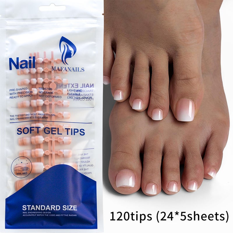 Generic French Tip Wearable Toe Nails 120pcs Bag Vintage Gradient TD179-1(120 tablets) 
