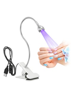 Aiseely UV LED Nail Dryer for Nail Polish, Quick Dry Nail UV Light, Gooseneck Flash Cure Light for Nails Small 3W LED UV Glue Ultraviolet Purple Light for Home DIY& Salon Manicure Decor, White  - Image 1