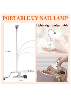 Aiseely UV LED Nail Dryer for Nail Polish, Quick Dry Nail UV Light, Gooseneck Flash Cure Light for Nails Small 3W LED UV Glue Ultraviolet Purple Light for Home DIY& Salon Manicure Decor, White  - Image 3