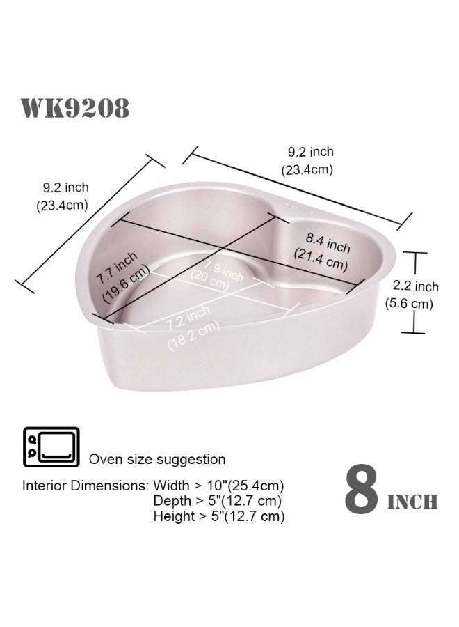 شيف ميد قالب كيك قلب 8 إنش غير لاصق تصميم رومانسي لشكل قلب مثالي للكيك والحلويات – توزيع حرارة متساوٍ، متين وسهل التنظيف للاستخدام المنزلي والمهني - Image 3