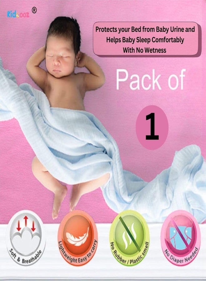 Kidoooz Anti-Piling Fleece Extra Absorbent Instant Dry Sheet for Baby, Baby Bed Protector, Waterproof Sheet (1, Pink, Large) - Image 2