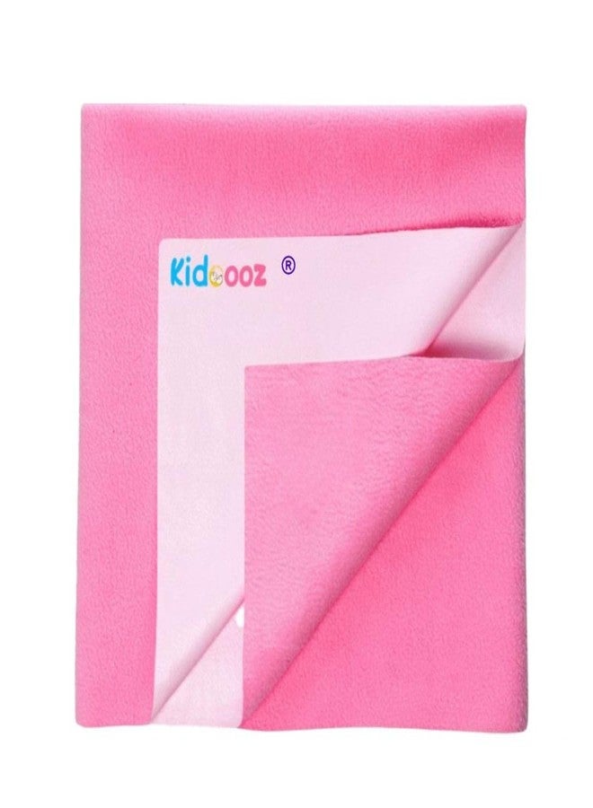 Kidoooz Anti-Piling Fleece Extra Absorbent Instant Dry Sheet for Baby, Baby Bed Protector, Waterproof Sheet (1, Pink, Large) - Image 1