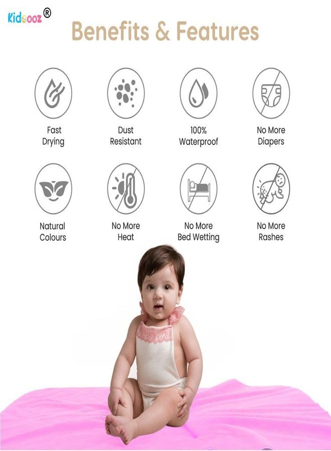 Kidoooz Anti-Piling Fleece Extra Absorbent Instant Dry Sheet for Baby, Baby Bed Protector, Waterproof Sheet (1, Pink, Large) - Image 3