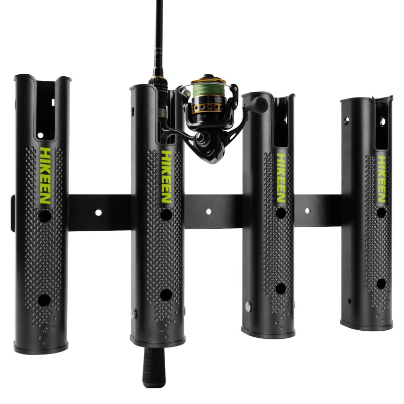 Hikeen Adjustable Fishing Rod Holder, 4 Tube Fishing Pole Holders Wall-Mounted Rod Rack for Boat Kayak Golf Cart Garage Crate Cooler Wagon RV - Image 1