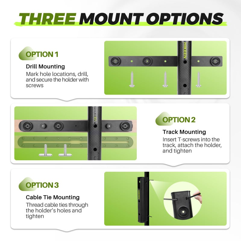 Hikeen Adjustable Fishing Rod Holder, 4 Tube Fishing Pole Holders Wall-Mounted Rod Rack for Boat Kayak Golf Cart Garage Crate Cooler Wagon RV - Image 4