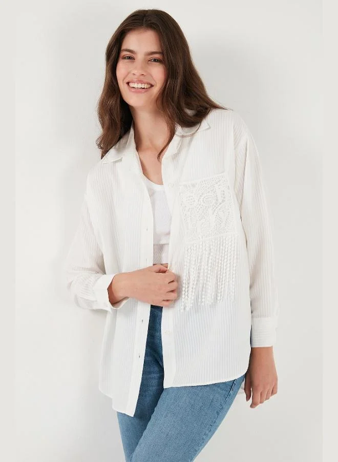 Lela  Lela Regular Fit Laced Pocket Detailed Long Sleeve Shirt Women's SHIRT 6773215 for Women | Best Price UAE
