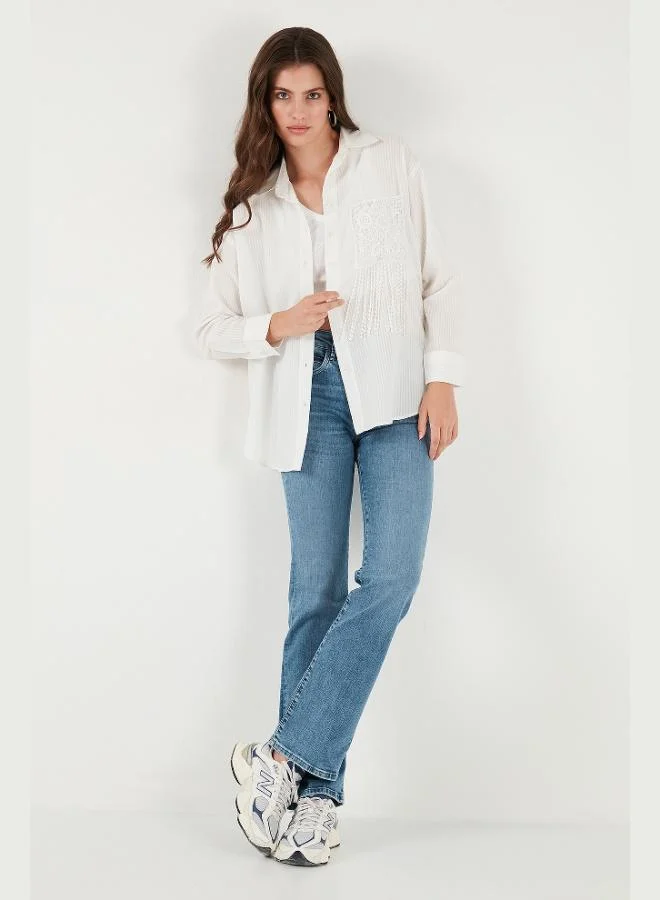 Lela  Lela Regular Fit Laced Pocket Detailed Long Sleeve Shirt Women's SHIRT 6773215 for Women | Best Price UAE