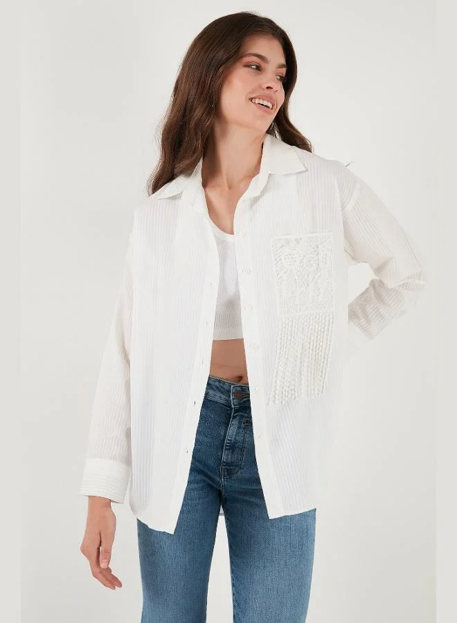 Lela  Lela Regular Fit Laced Pocket Detailed Long Sleeve Shirt Women's SHIRT 6773215 for Women | Best Price UAE