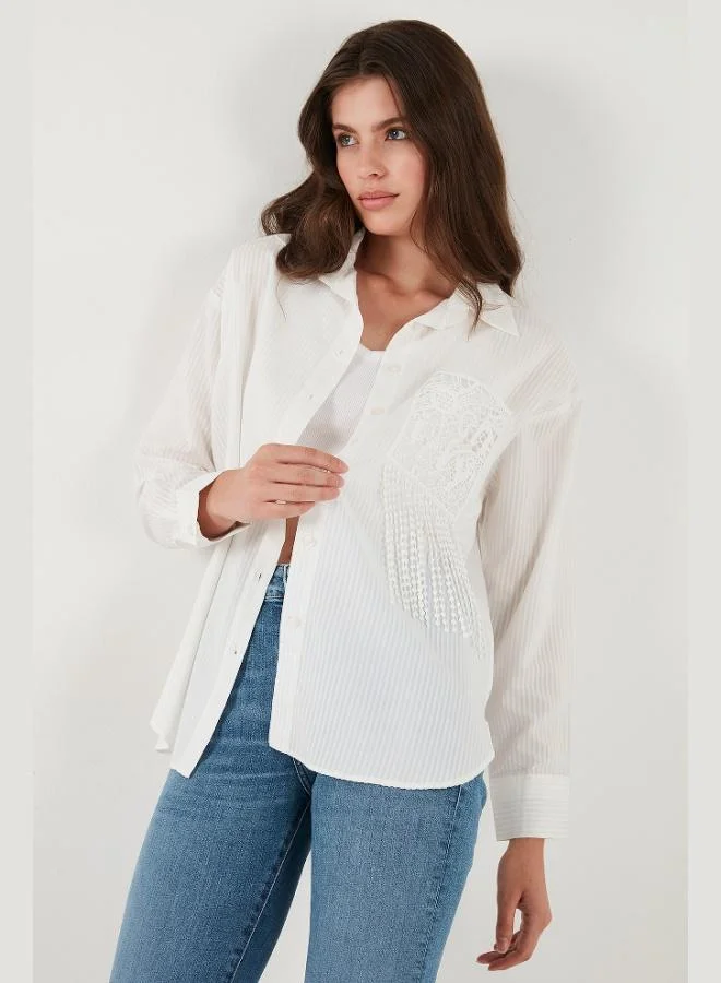 Lela  Lela Regular Fit Laced Pocket Detailed Long Sleeve Shirt Women's SHIRT 6773215 for Women | Best Price UAE