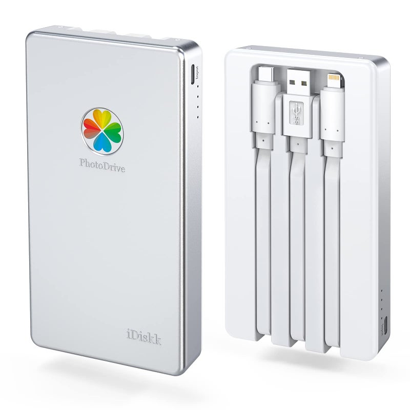 iDiskk 4TB MFi Certified External Hard Drive for iPhone iPad Android PhoneiPhone Hard Disk for MacBookWindowsPC Memory Storage Photo Stick to auto Backup PhotosVideosFiles Metal - Image 2