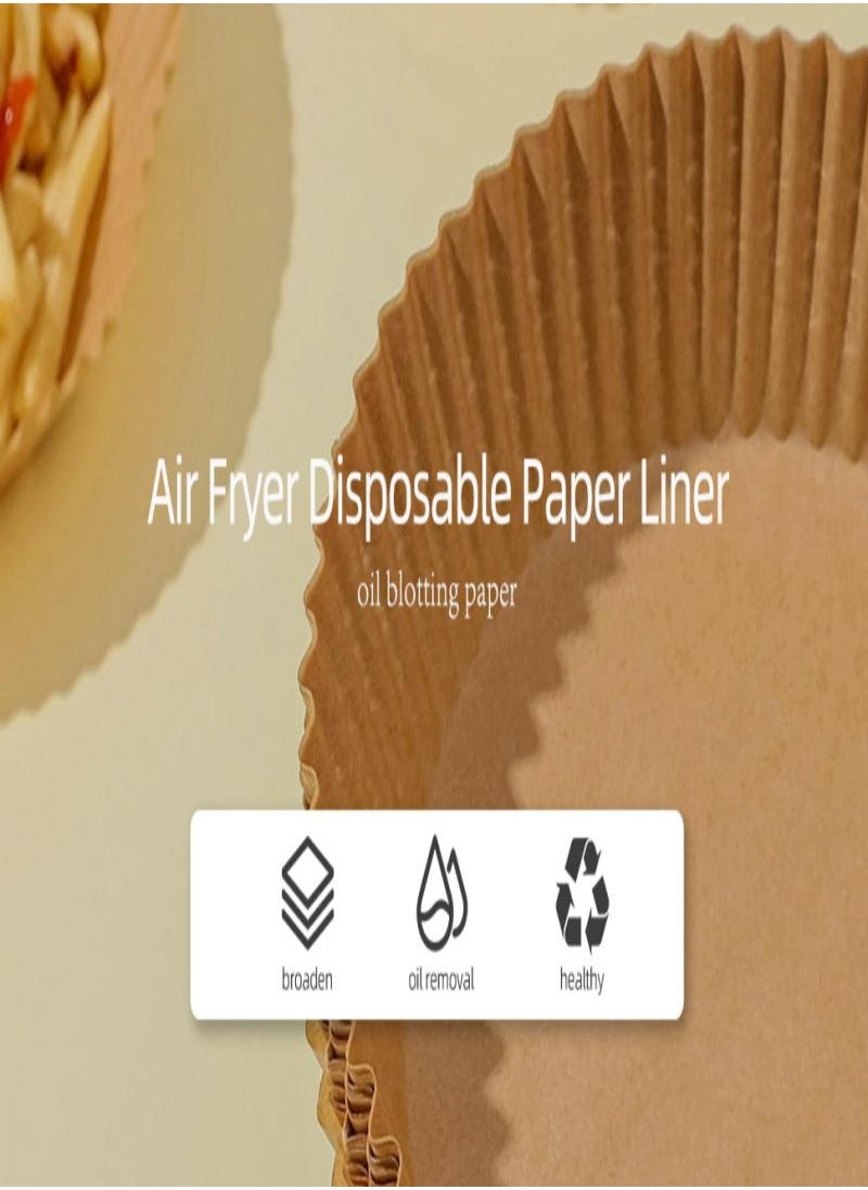Generic Air Fryer Disposable Paper Liner , Cooking Paper for Air Fryer, Non-Stick Air Fryer Liners, Baking Paper for Air Fryer Oil-proof, Food Grade Parchment for Baking Roasting Microwave(50pcs)  - Image 2