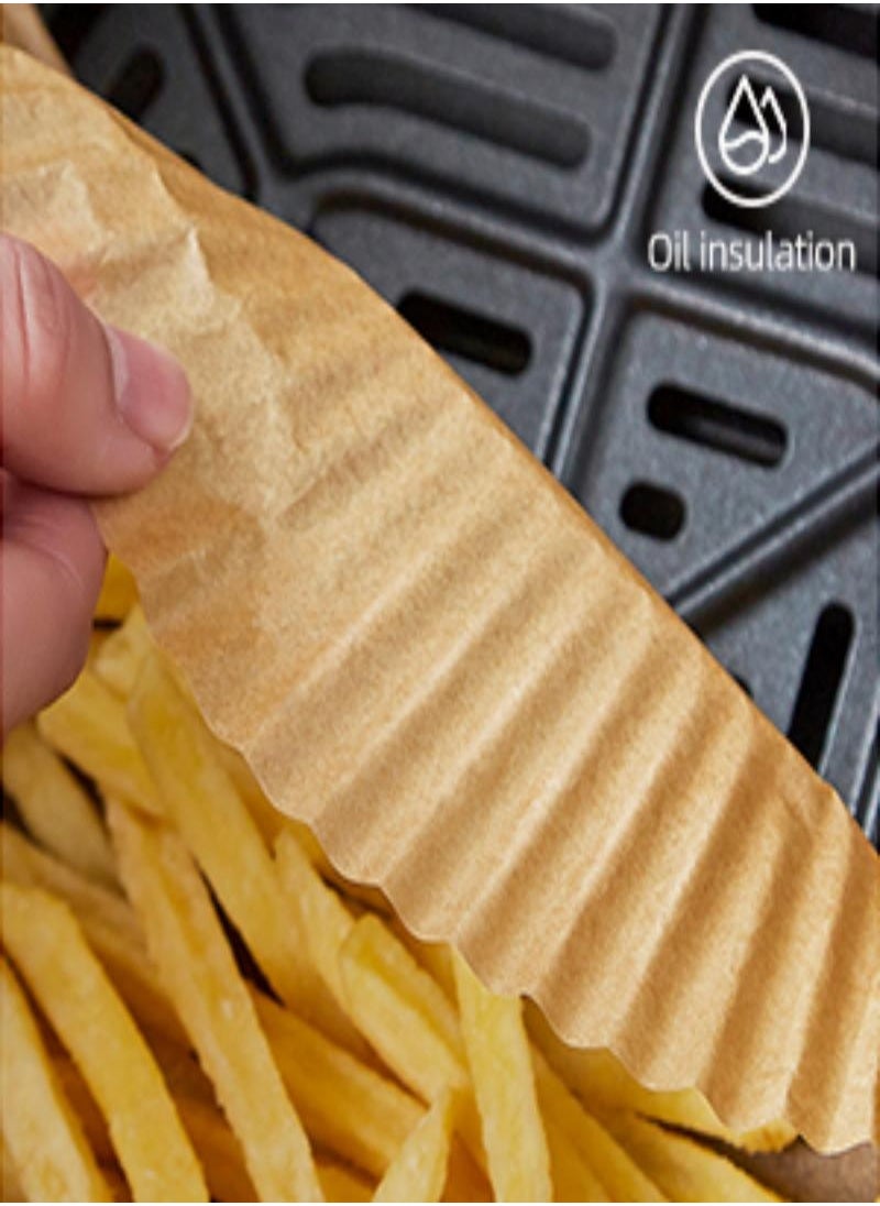 Generic Air Fryer Disposable Paper Liner , Cooking Paper for Air Fryer, Non-Stick Air Fryer Liners, Baking Paper for Air Fryer Oil-proof, Food Grade Parchment for Baking Roasting Microwave(50pcs)  - Image 5