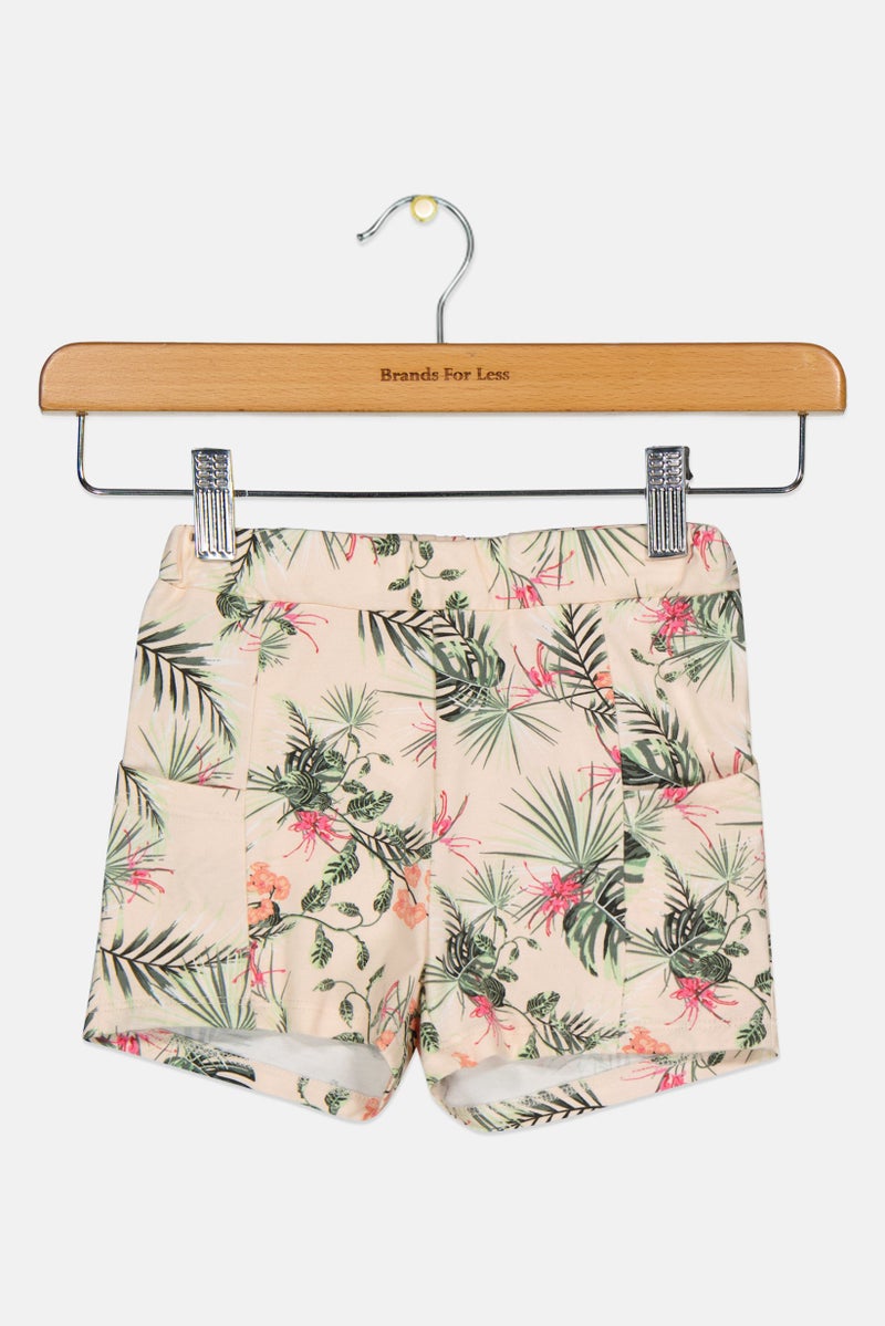 NAME IT Toddlers Girl Floral Basic Shorts, Multicolor - Image 1