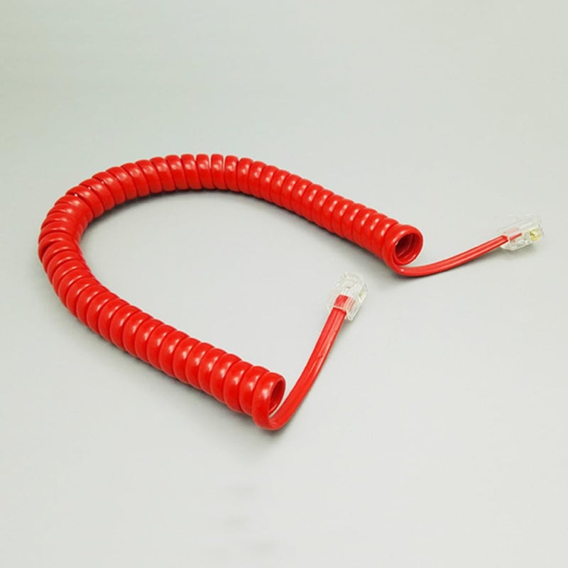 SEWACC 12pcs Coiled Telephone Receiver Cord 2m Phone Cable for Landline Phones Office Cord Extension with Black White Red Colors - Image 4
