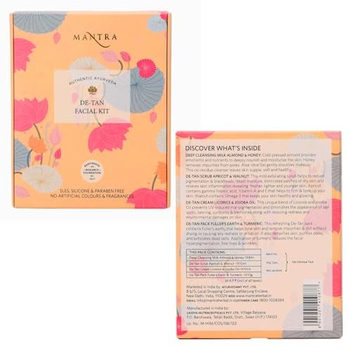 Mantra Herbal De-Tan Facial Kit (38ml, De-Tan) For Tan Removal | Hydrates, Helps Removes Dark Spots, Pigmentation, Pores, Blackheads & Whiteheads - Image 2