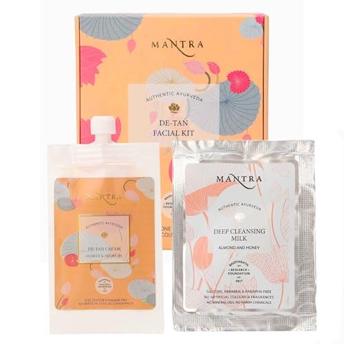 Mantra Herbal De-Tan Facial Kit (38ml, De-Tan) For Tan Removal | Hydrates, Helps Removes Dark Spots, Pigmentation, Pores, Blackheads & Whiteheads - Image 1
