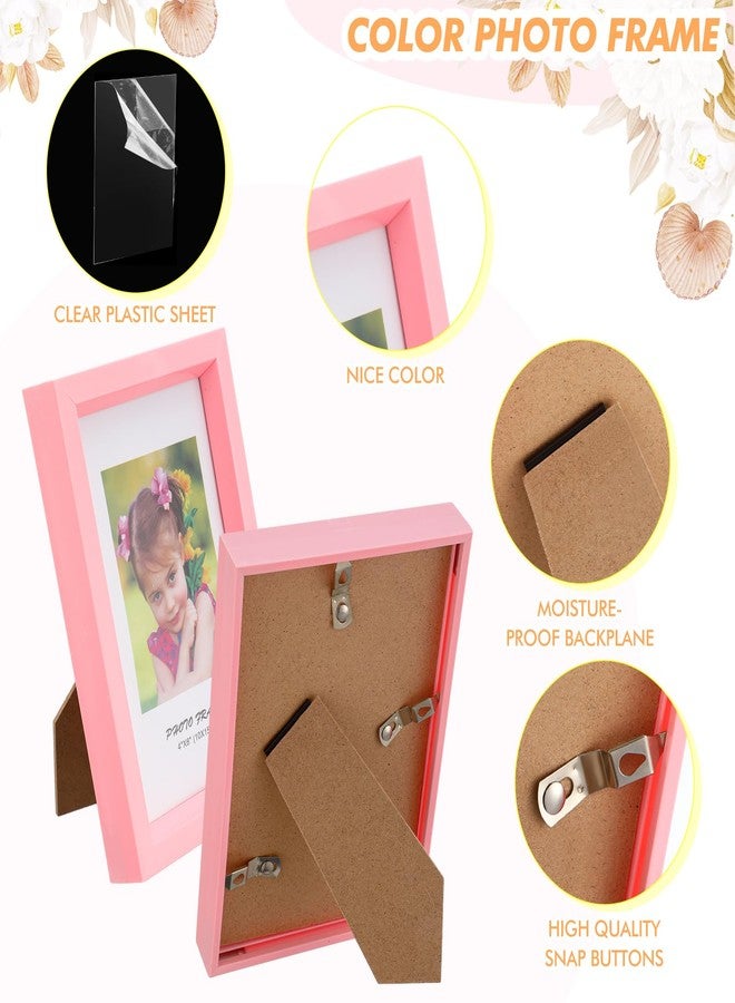 Leinuosen 24 Pcs Colorful Picture Frame Modern Rainbow Photo Frame Multi Colored Small Wall and Tabletop Picture Frames for Wedding Home Office Horizontal Vertical Display, 12 Colors (5 x 7 Inch) - Image 4