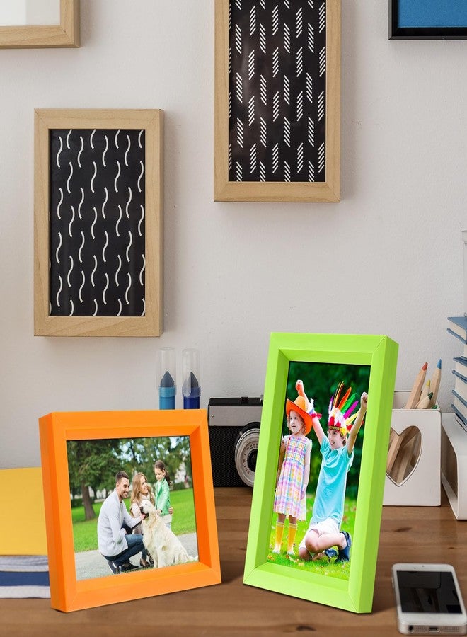 Leinuosen 24 Pcs Colorful Picture Frame Modern Rainbow Photo Frame Multi Colored Small Wall and Tabletop Picture Frames for Wedding Home Office Horizontal Vertical Display, 12 Colors (5 x 7 Inch) - Image 2