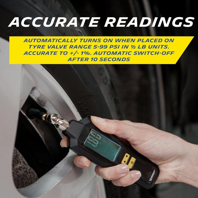 Michelin 12294 Programmable Digital Tire Pressure Gauge 5-99 PSI | Portable Air Pressure Monitor | Accurate Readings | Built-In Flashlight | Backlit LCD | Bleed Valve Adjustment | Easy-to-Use, Black - Image 5