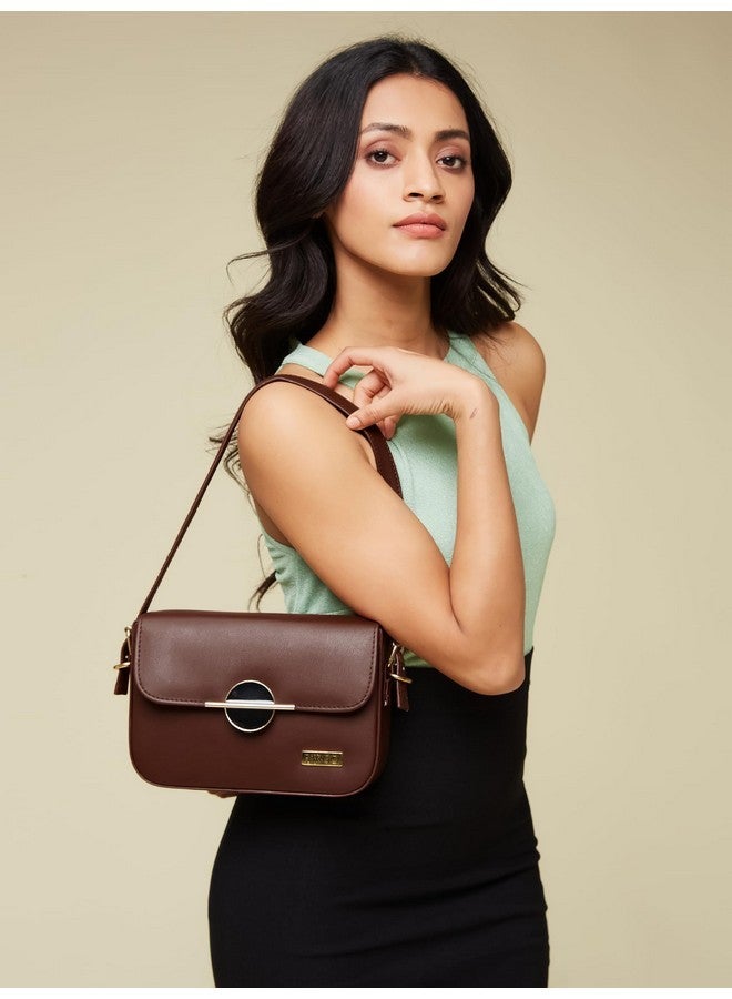 Fargo PU Women's Sling Bag Cross-Body Handbag For Girls (Brown) - Image 2