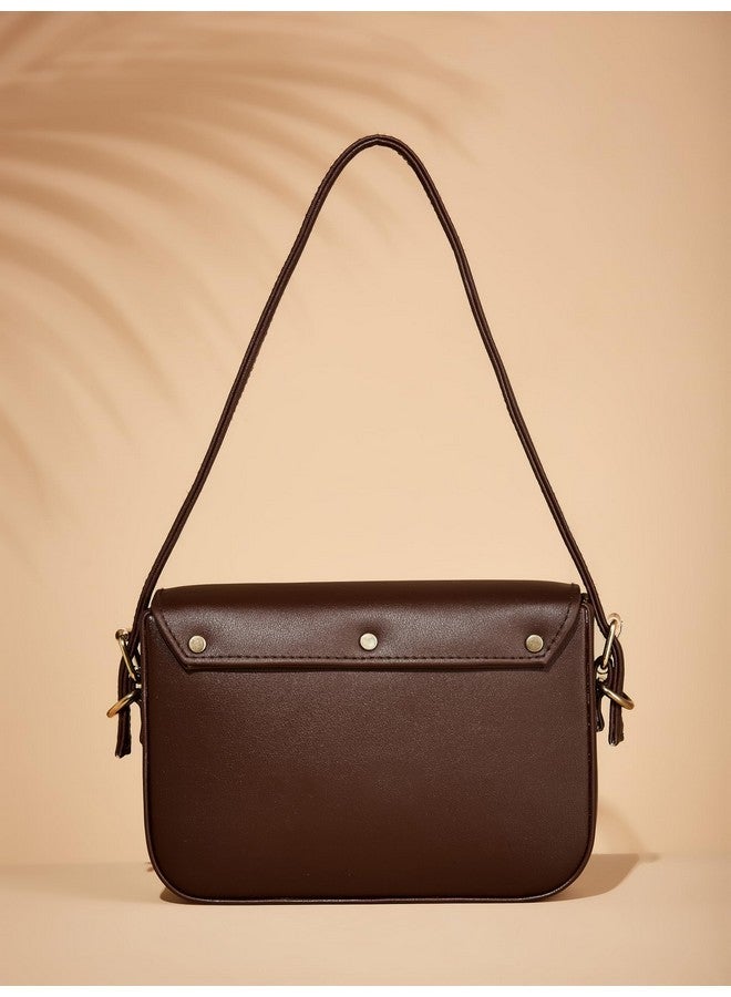 Fargo PU Women's Sling Bag Cross-Body Handbag For Girls (Brown) - Image 5