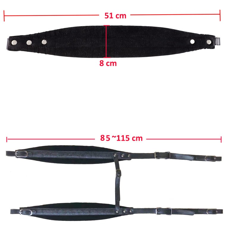Rayzm Accordion Harness Straps, Adjustable Shoulder Belts Straps for Accordions, Thickened Synthetic Leather - Image 3