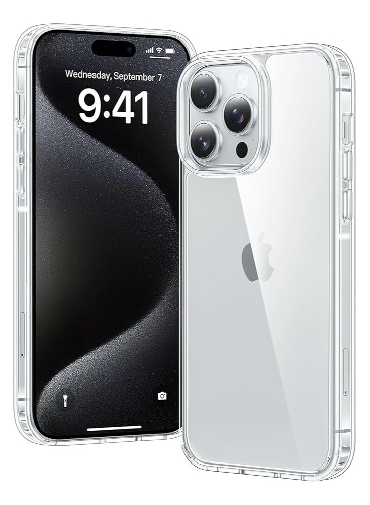Mismo Clear Shockproof Case for iPhone 15 Pro – Ultra Thin Transparent TPU Cover, Anti-Scratch & Anti-Yellowing Crystal Clear Protective Bumper Case - Clear - Image 1