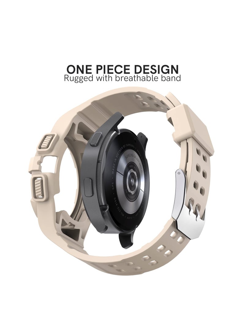 SYOSI Band with Case Compatible with Galaxy Watch 5 44mm, for Galaxy Watch 4 44mm Band with Case, Shockproof Sport Watch Band TPU Replacement Strap - Image 2