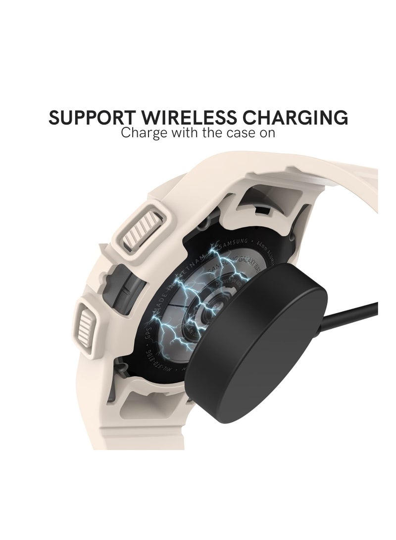 SYOSI Band with Case Compatible with Galaxy Watch 5 44mm, for Galaxy Watch 4 44mm Band with Case, Shockproof Sport Watch Band TPU Replacement Strap - Image 4