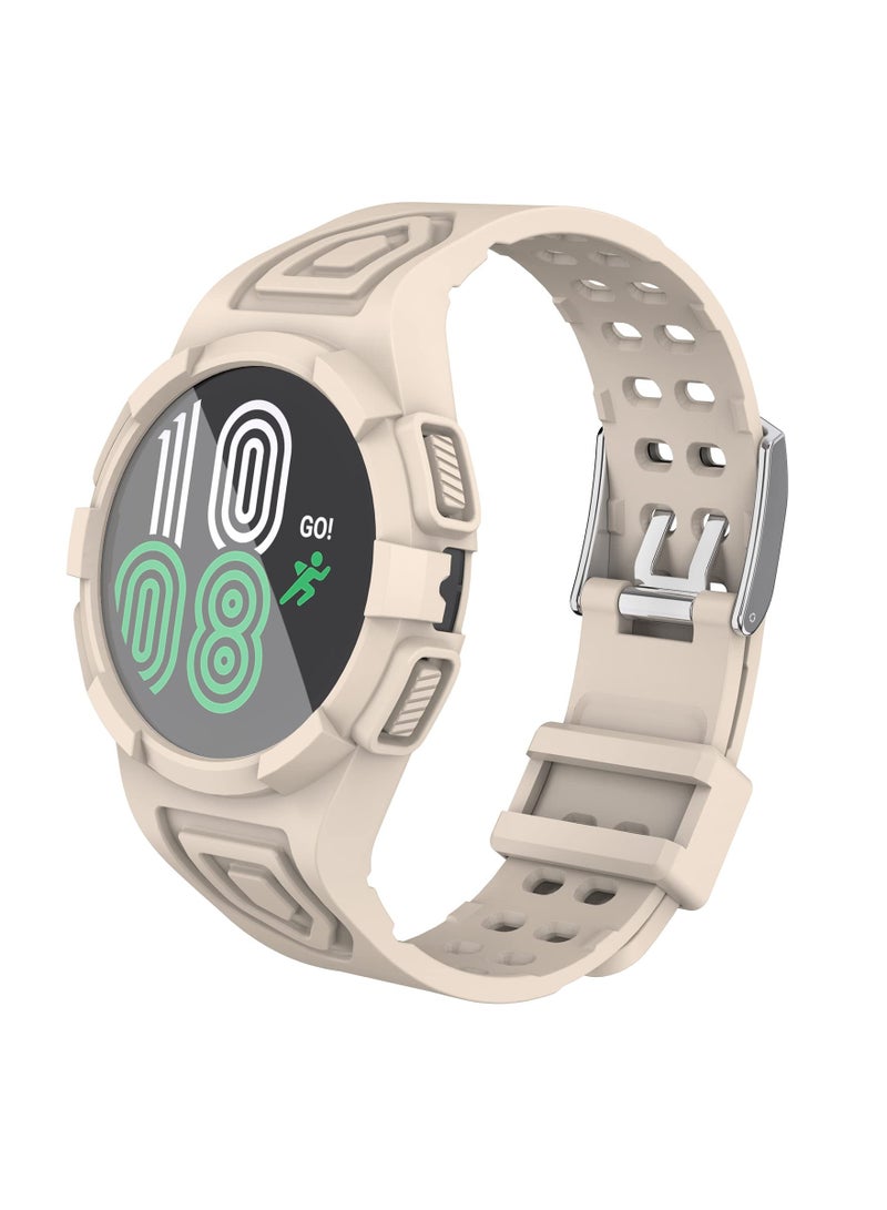 SYOSI Band with Case Compatible with Galaxy Watch 5 44mm, for Galaxy Watch 4 44mm Band with Case, Shockproof Sport Watch Band TPU Replacement Strap - Image 1