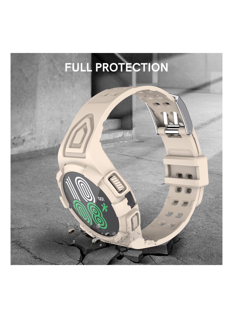 SYOSI Band with Case Compatible with Galaxy Watch 5 44mm, for Galaxy Watch 4 44mm Band with Case, Shockproof Sport Watch Band TPU Replacement Strap - Image 5