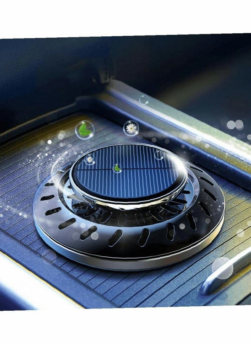 SYOSI Car Air Fresheners, Solar Car Aroma Diffuser Car Interior Accessories, Solar Rotating Cologne Aromatherapy Essential Oil Diffuser Fragrance (Black) - Image 2