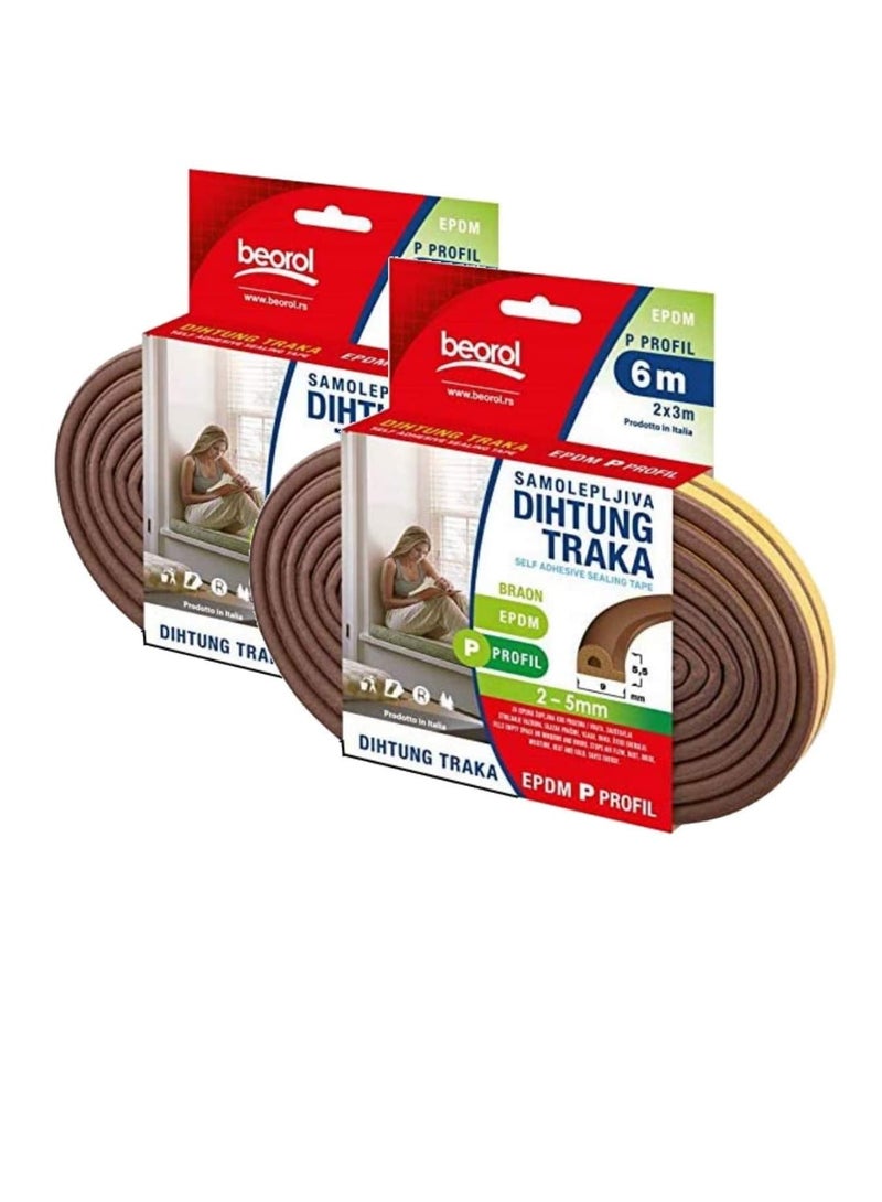 بيورول شريط لاصق ذاتي اللصق 'P' بني 2 × 3Mtrs Beorol - Image 2